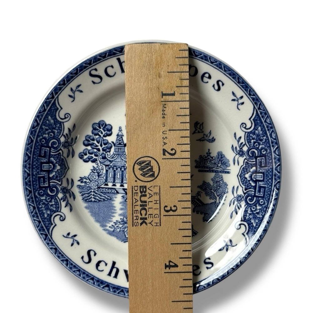 Vintage Schweppes Blue White Enoch Wedgwood Tunstall Mini Plate England Barware - Picture 3 of 3